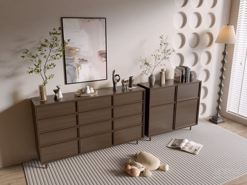 Modern Minimalist Wooden Sideboard Chest of Drawers Storage Cabinet 3D model