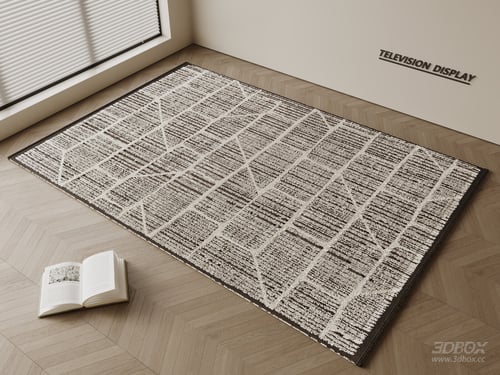 Modern Minimalist Geometric Square Living Room Carpet 3D model