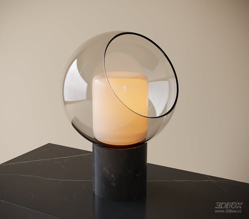 Modern Glass Sphere Table Lamp with Marble Base 3D model