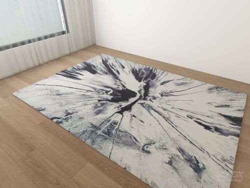 Abstract Marble Pattern Monochrome Carpet 3D model