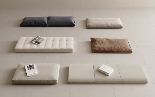 Modern Fabric Leather Floor Window Sill Cushion Set 3D model