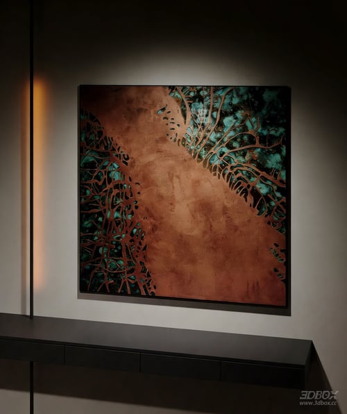 Italian Luxury Abstract Copper Wall Art Decorative Painting 3D model