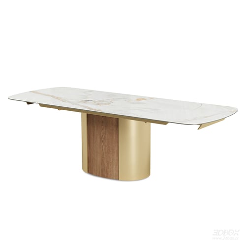Modern Luxury Extendable Marble Top Dining Table 3D model