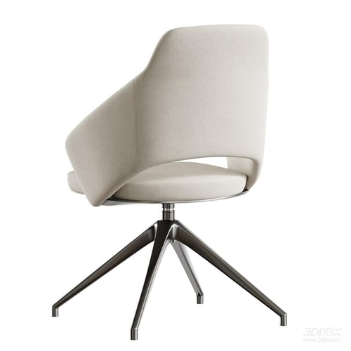 Modern Swivel Fabric Upholstered Office Chair with Metal Base 3D model