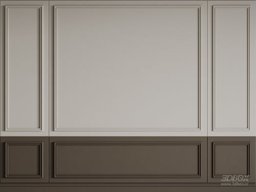 Classic Decorative Wall Panel Molding Wainscoting 3D model