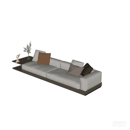 Modern Italian Style Fabric Sectional Sofa Set 3D model