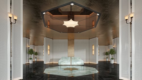 Luxury Modern Reception Lobby Interior 3D model