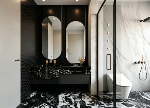 Modern Luxury Marble Bathroom Scene 3D model
