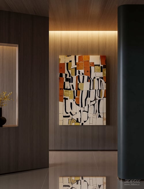 Vintage Abstract Geometric Wall Art Painting 3D model