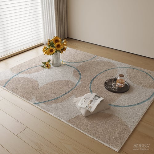 Modern Abstract Geometric Plush Carpet 3D model