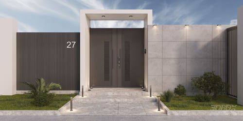 Modern Villa Entrance Gate Exterior Scene 3D model