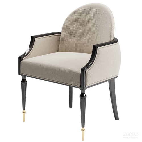 Modern Luxury Upholstered Armchair Dining Chair 3D model