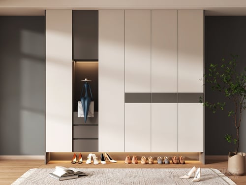 Modern Minimalist Hallway Shoe Storage Cabinet 3D model