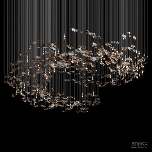 Artistic Glass Hanging Ceiling Chandelier Modern Luxury Lighting 3D model
