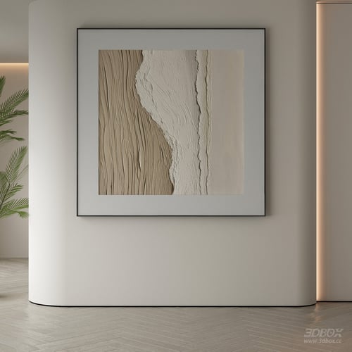 Wabi Sabi Textured Framed Wall Art 3D model