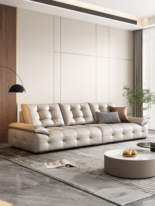 Modern Leather Sofa Coffee Table Set Living Room 3D model