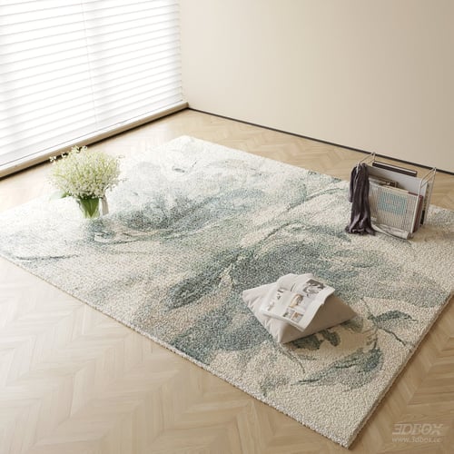 Modern Abstract Floral Plush Carpet 3D model