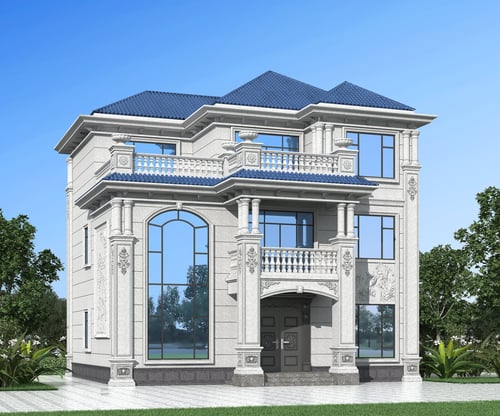 European Style Luxury Villa Exterior Building 3D model