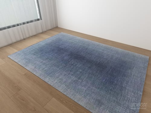 Modern Blue Gradient Textured Carpet 3D model
