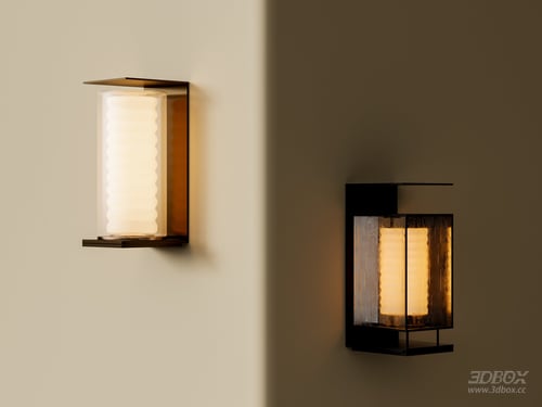 Modern Retro Metal Glass Wall Lamp Set 3D model