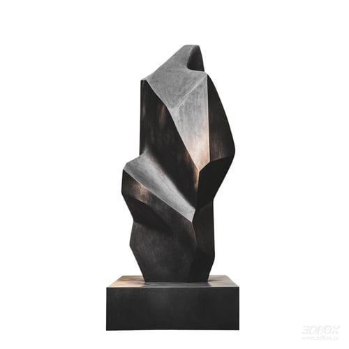 Abstract Geometric Dark Metal Decor Sculpture 3D model
