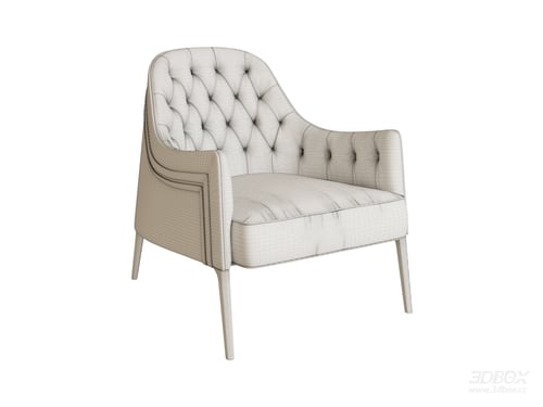 Vittoria Frigerio Tufted Upholstered Armchair 3D model
