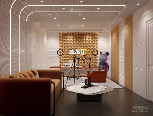 Modern Live Streaming Room Interior Scene 3D model