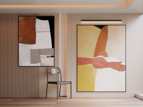 Modern Nordic Abstract Decorative Wall Art Framed Paintings 3D model