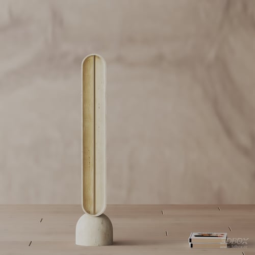 Modern Travertine Brass Floor Lamp Minimalist Standing Light 3D model