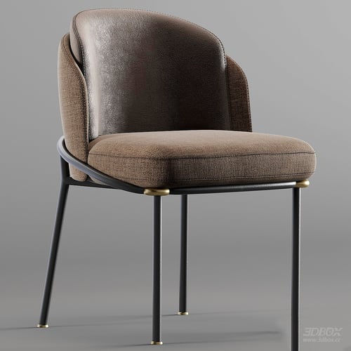 Minotti Fil Noir Modern Upholstered Dining Chair 3D model