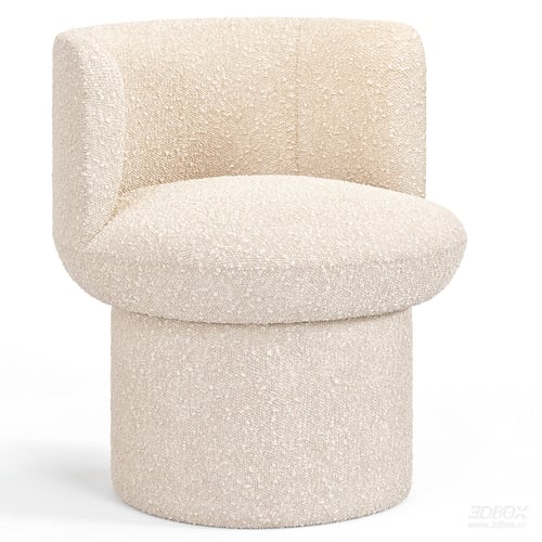 Modern Boucle Upholstered Accent Chair 3D model