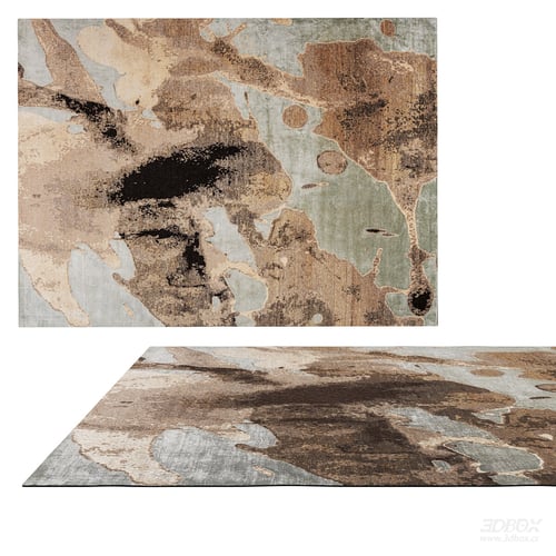 Modern Abstract New Chinese Style Carpet 3D model