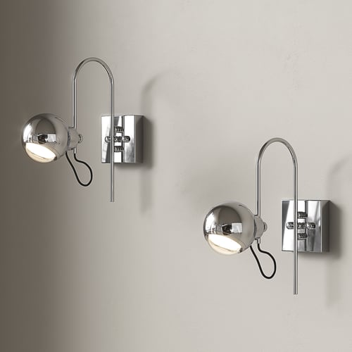 Vintage Bauhaus Polished Chrome Wall Sconce Set 3D model