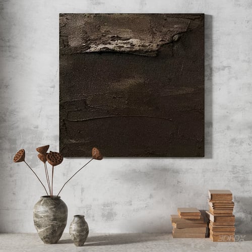 Wabi Sabi Abstract Textured Wall Painting Decor Set 3D model