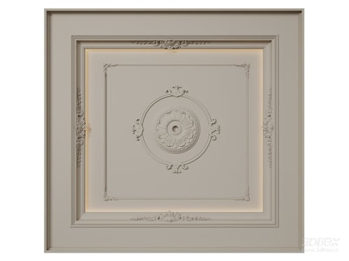 French Style Ornate Decorative Plaster Ceiling 3D model