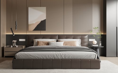 Modern Italian Style Luxury Double Bedroom Set 3D model