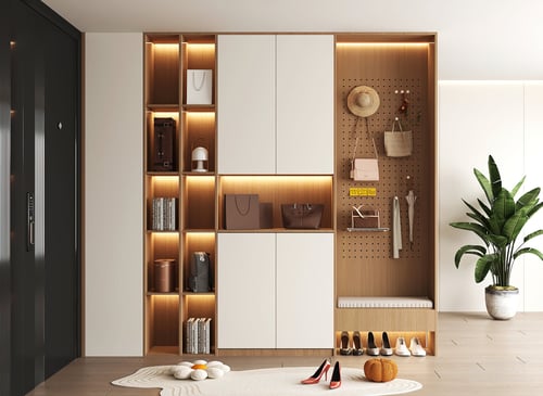 Modern Minimalist Hallway Shoe Storage Cabinet 3D model