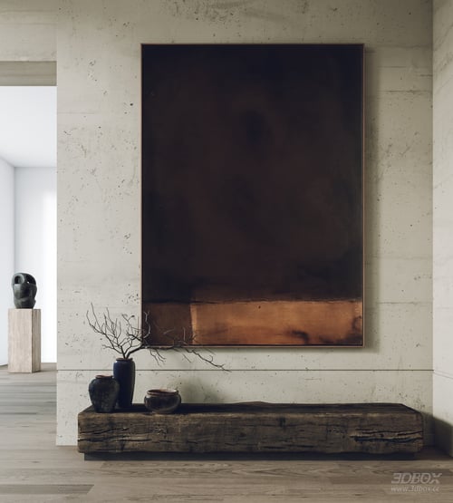 Abstract Framed Wall Art Wabi Sabi Style Decor Set 3D model