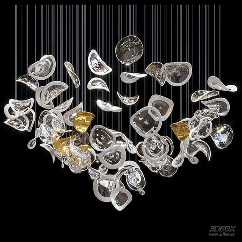 Artistic Glass Crystal Ceiling Chandelier 3D model