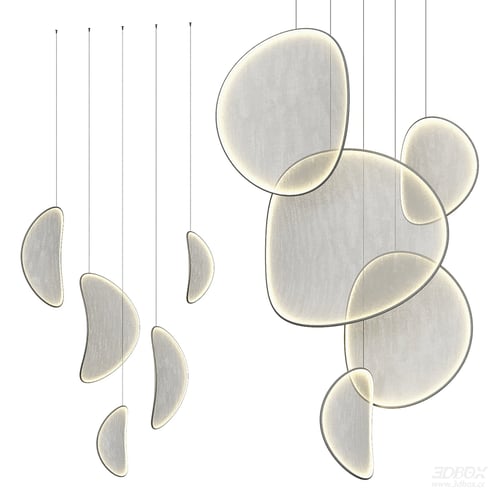 Modern Fabric Abstract Pendant Ceiling Lamp 3D model