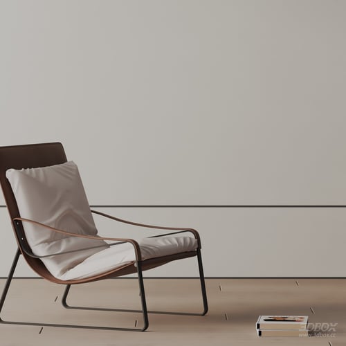 Modern Minimalist Leather Upholstered Lounge Armchair 3D model