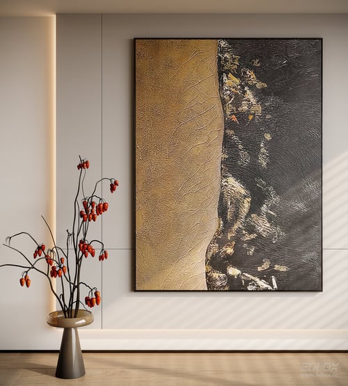 Modern abstract decorative wall painting 3D model