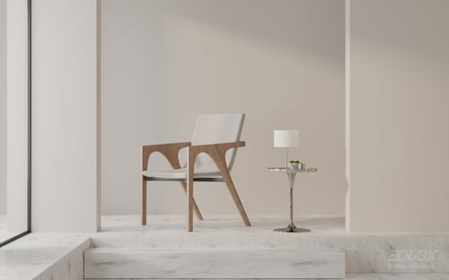 Modern Minimalist Wooden Frame Armchair 3D model