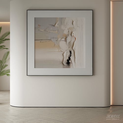 Abstract Textured Framed Wall Art Modern Neutral Decor 3D model