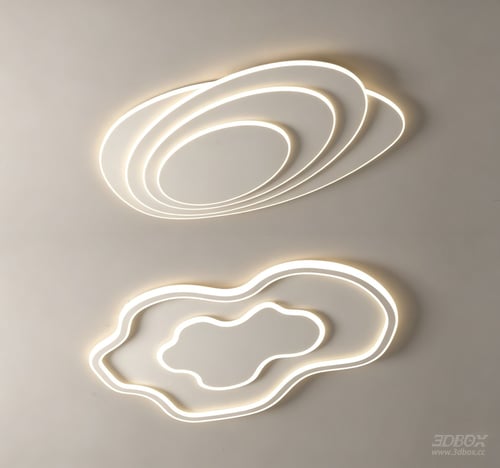 Modern Minimalist LED Ceiling Lamp Set 3D model