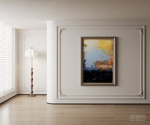 Modern Minimalist Carpet with Decorative Interior Scene 3D model