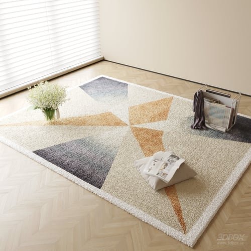 Modern Geometric Plush Carpet 3D model