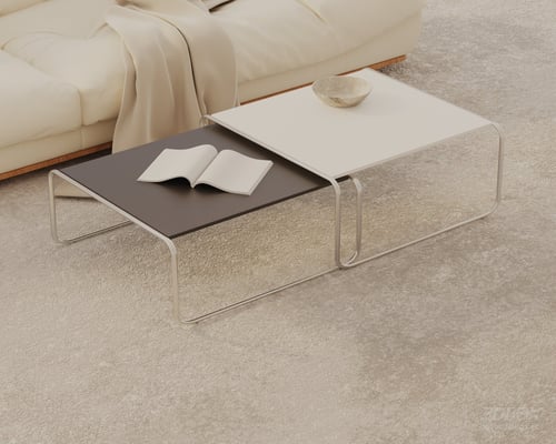 Modern Nested Metal Frame Coffee Table Set 3D model