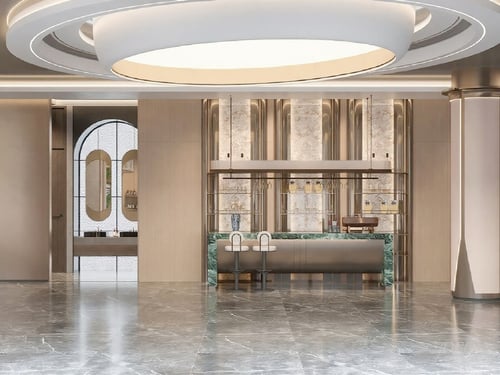 Modern Luxury Sales Office Lobby Bar Counter Scene 3D model
