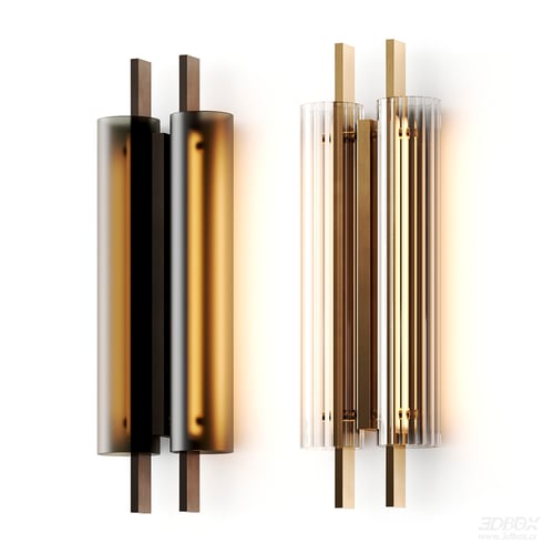 Modern Brass Glass Wall Sconce Lighting 3D model